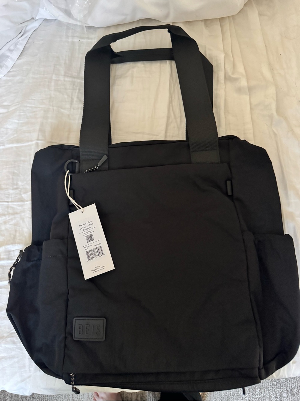 BEIS Black Men's Laptop Tote Bag